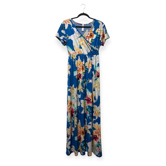 Vanilla Bay Blue Floral Maxi Dress - Picture 1 of 6
